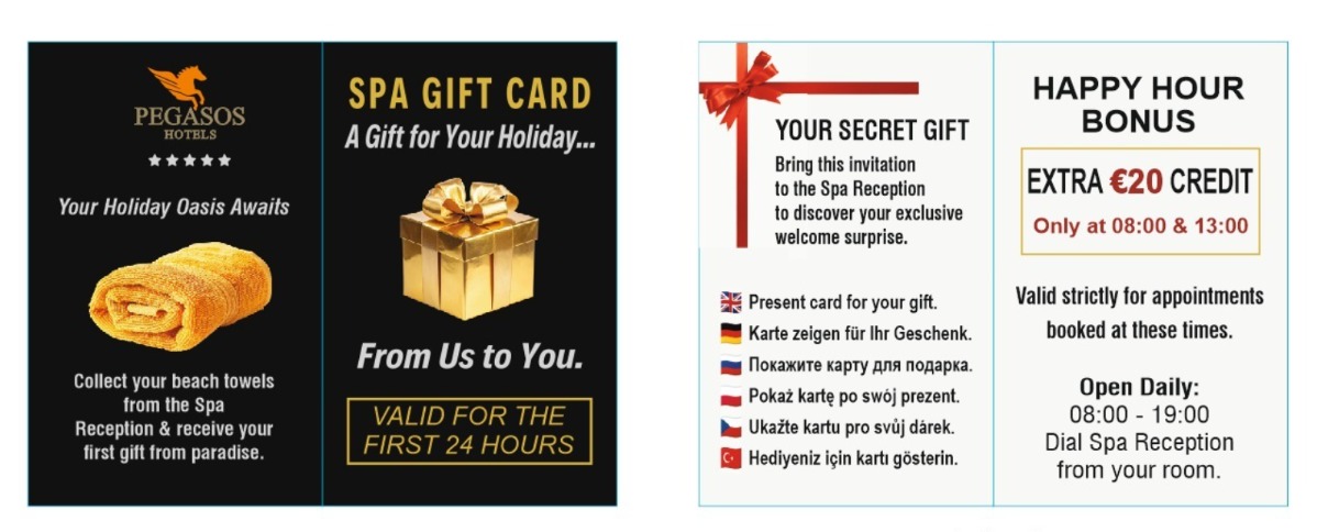 Pegasos Hotels spa gift card